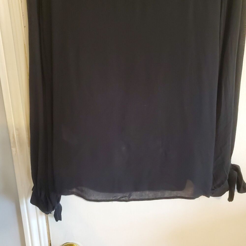 Banana Replublic Black Poet Sleeve Top Size XS Minimal Career Office Capsule - Picture 7 of 10
